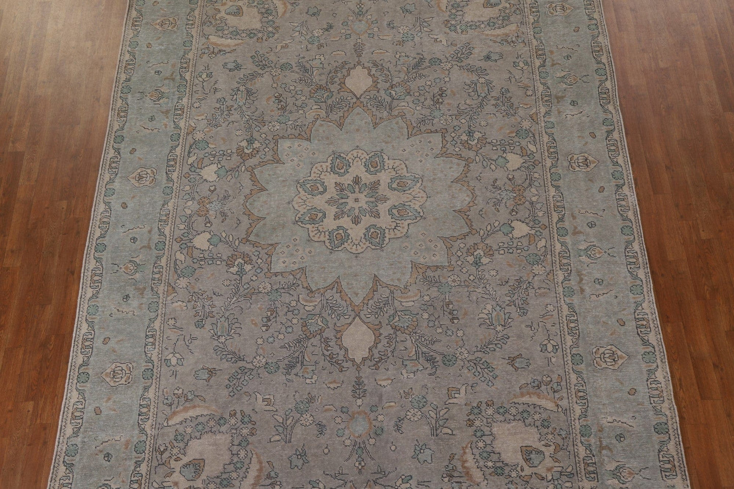 Distressed Vintage Tabriz Persian Area Rug 8x11