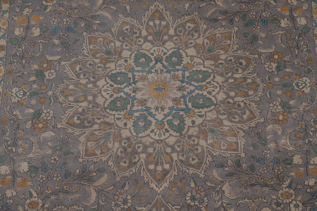 Distressed Over-Dyed Tabriz Persian Area Rug 8x11