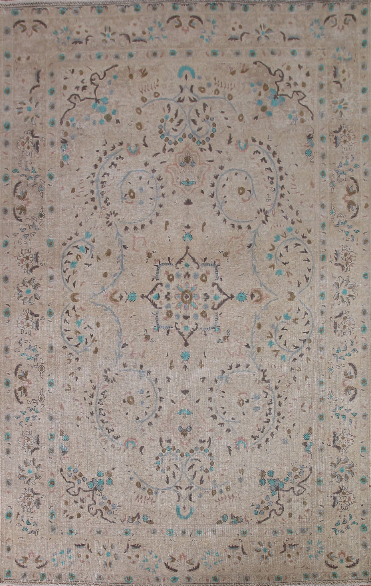 Distressed Tabriz Persian Area Rug 7x10