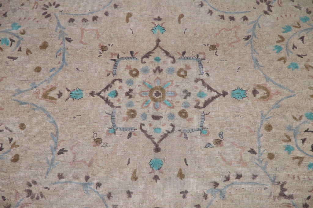 Distressed Tabriz Persian Area Rug 7x10