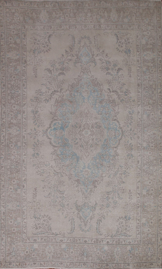 Distressed Muted Tabriz Persian Area Rug 6x9