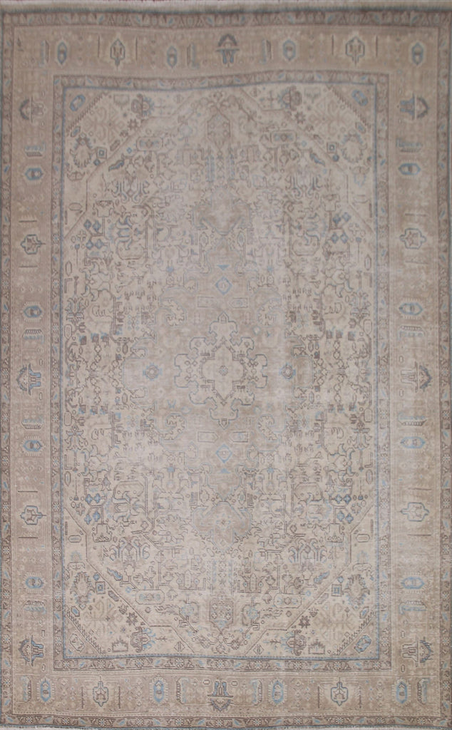 Distressed Tabriz Persian Area Rug 7x10