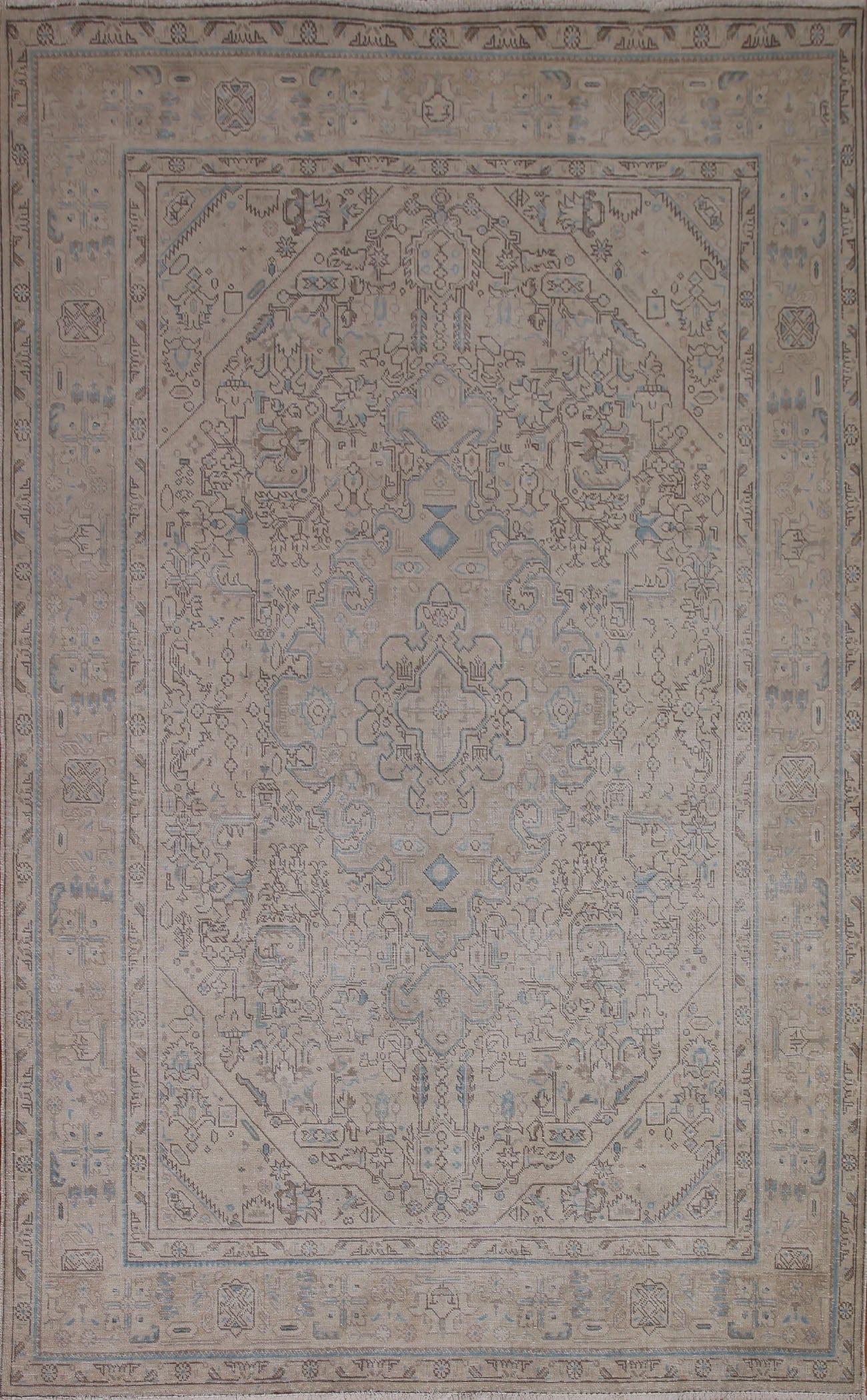 Distressed Muted Tabriz Persian Area Rug 6x9