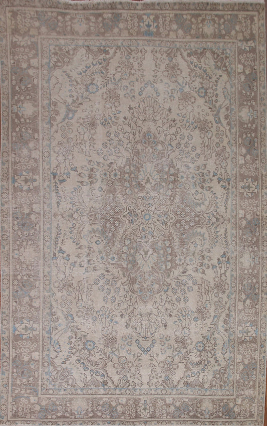 Floral Distressed Tabriz Persian Area Rug 6x9