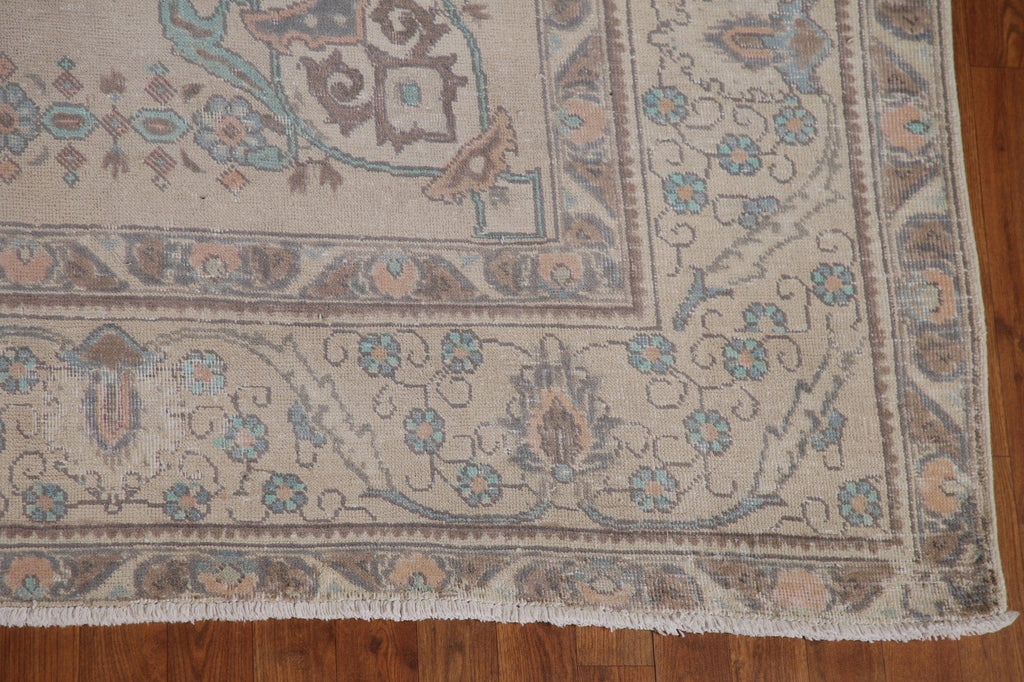 Distressed Wool Tabriz Persian Area Rug 9x13