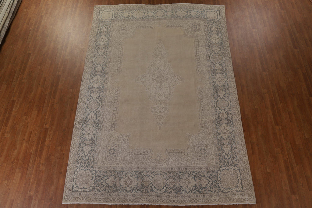 Distressed Kerman Persian Area Rug 8x13