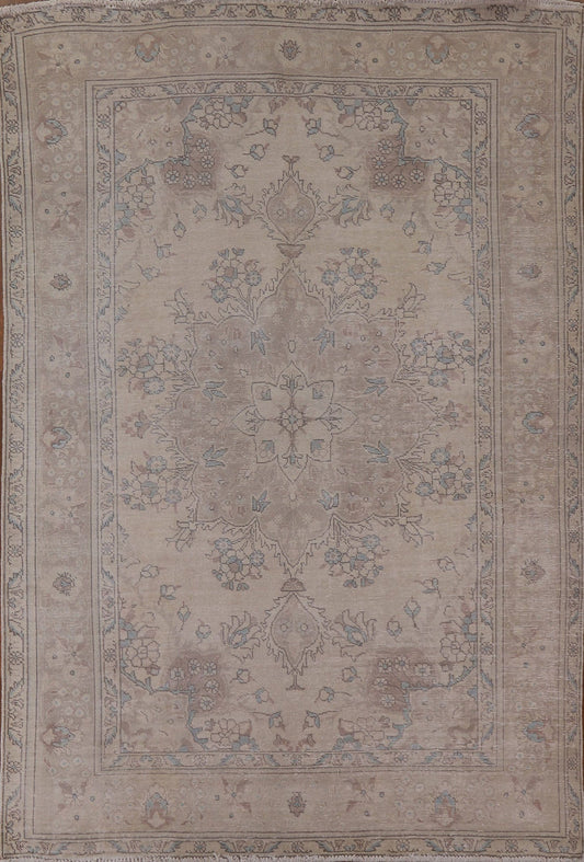 Distressed Tabriz Persian Area Rug 7x9