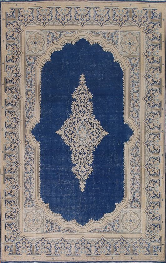 Blue Vintage Kerman Persian Area Rug 9x12