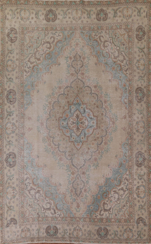 Distressed Tabriz Persian Area Rug 9x13