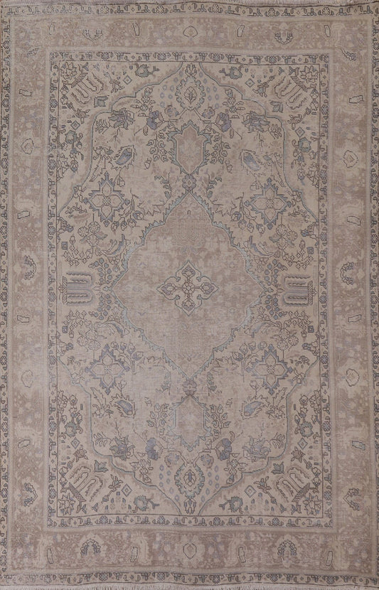 Distressed Tabriz Persian Area Rug 7x10