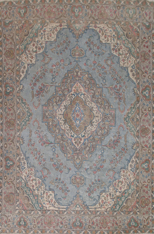 Light Blue Tabriz Persian Area Rug 9x12