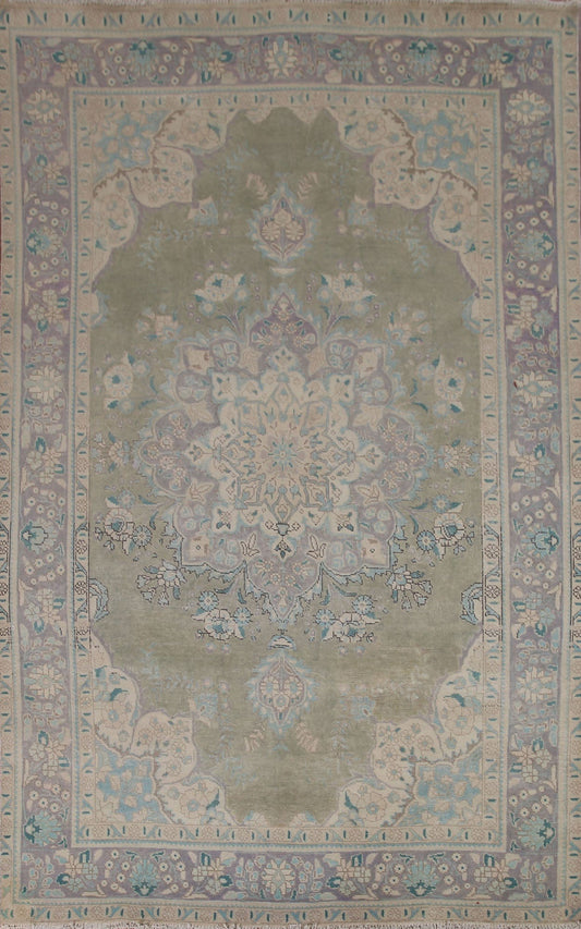 Green Tabriz Persian Area Rug 6x9