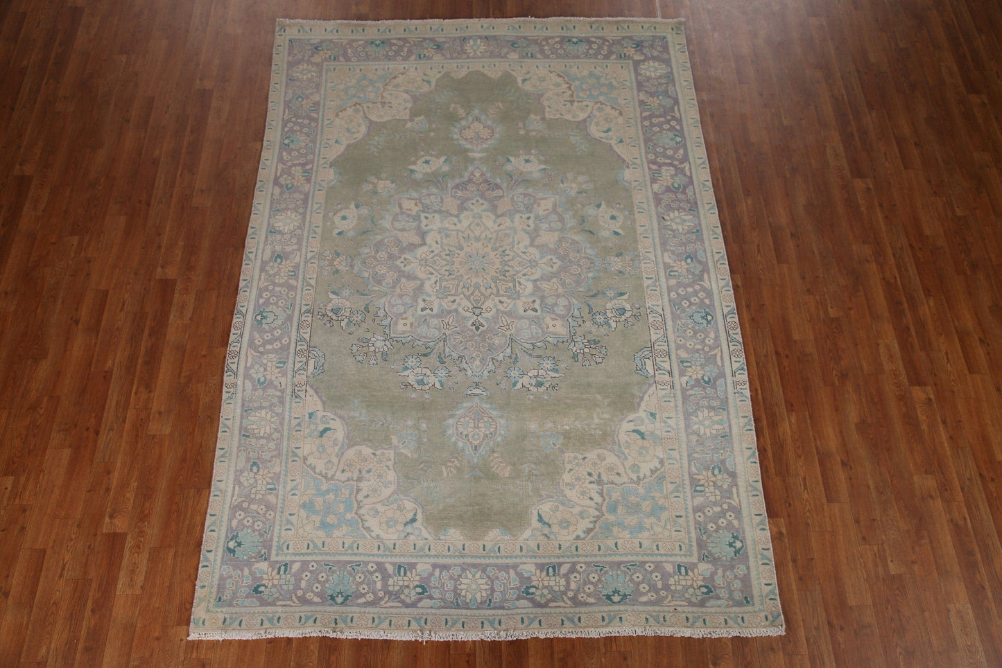 Green Tabriz Persian Area Rug 6x9