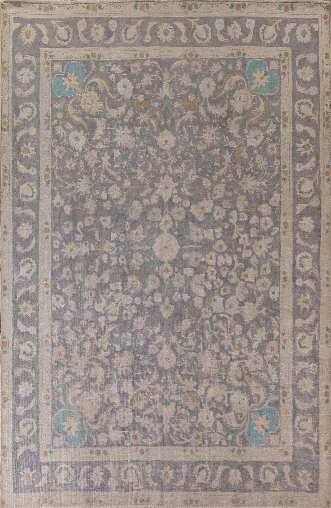 All-Over Floral Tabriz Persian Area Rug 10x13