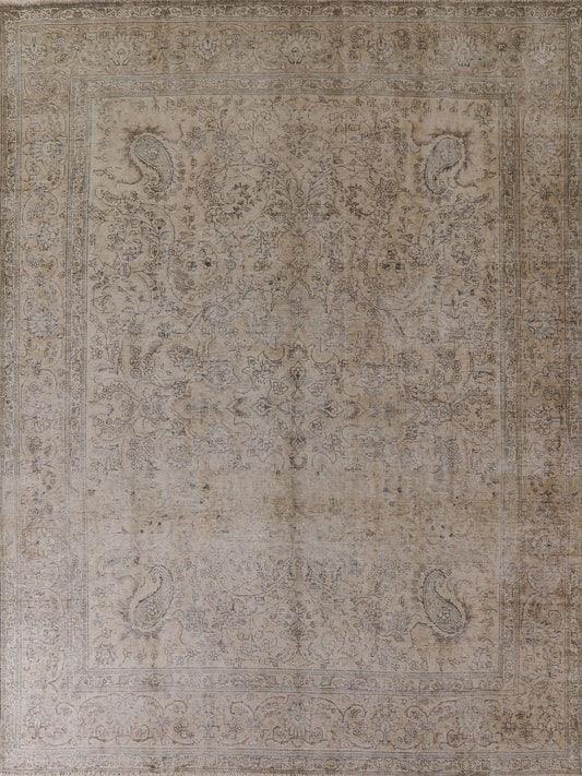 Distressed Tabriz Persian Area Rug 10x11