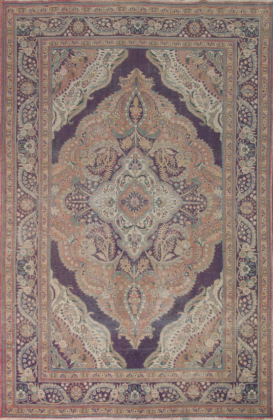 Geometric Tabriz Persian Area Rug 7x9