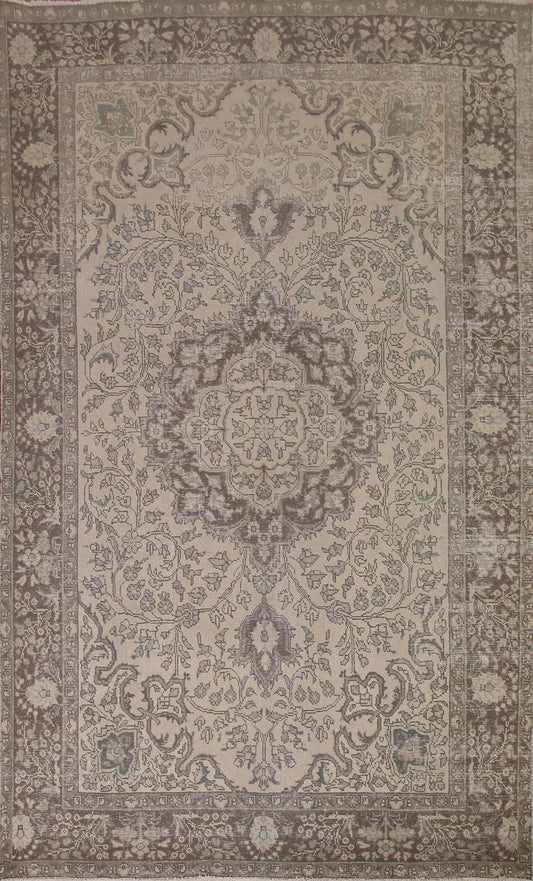 Distressed Tabriz Persian Area Rug 7x10