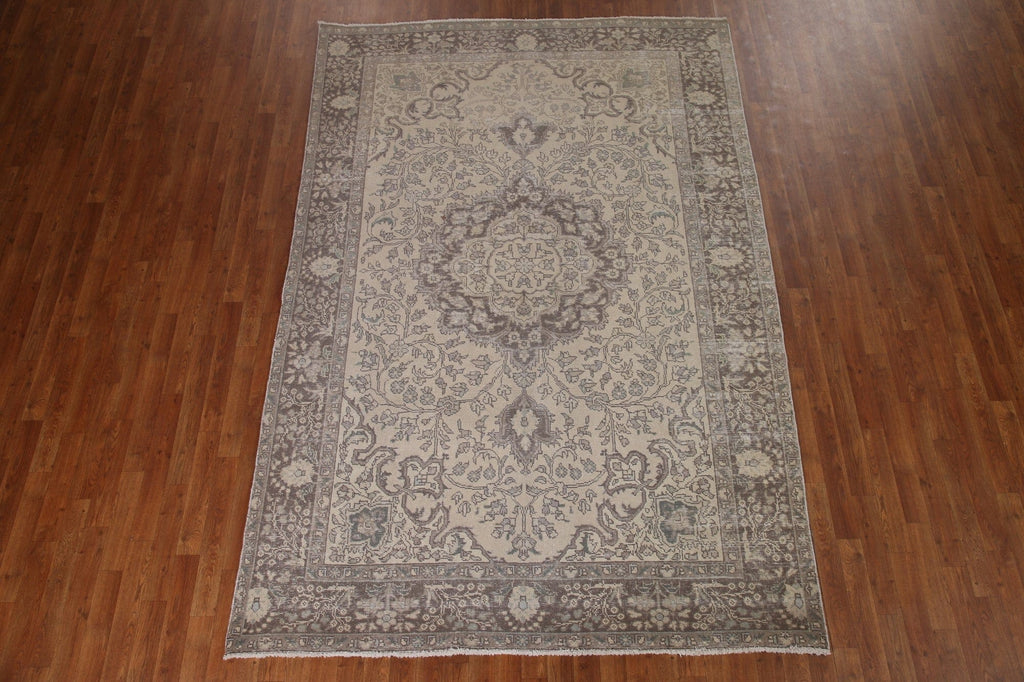 Distressed Tabriz Persian Area Rug 7x10