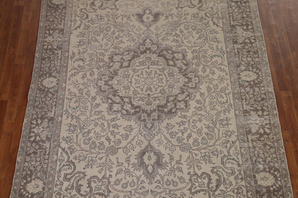 Distressed Tabriz Persian Area Rug 7x10