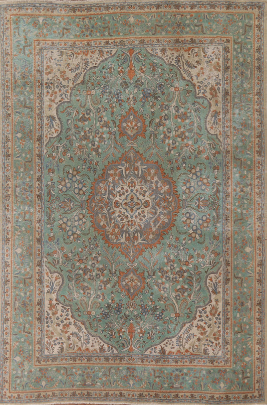 Green Tabriz Persian Area Rug 8x11