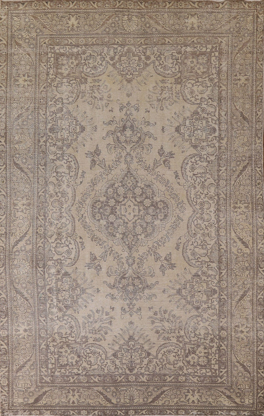 Distressed Tabriz Persian Area Rug 7x11