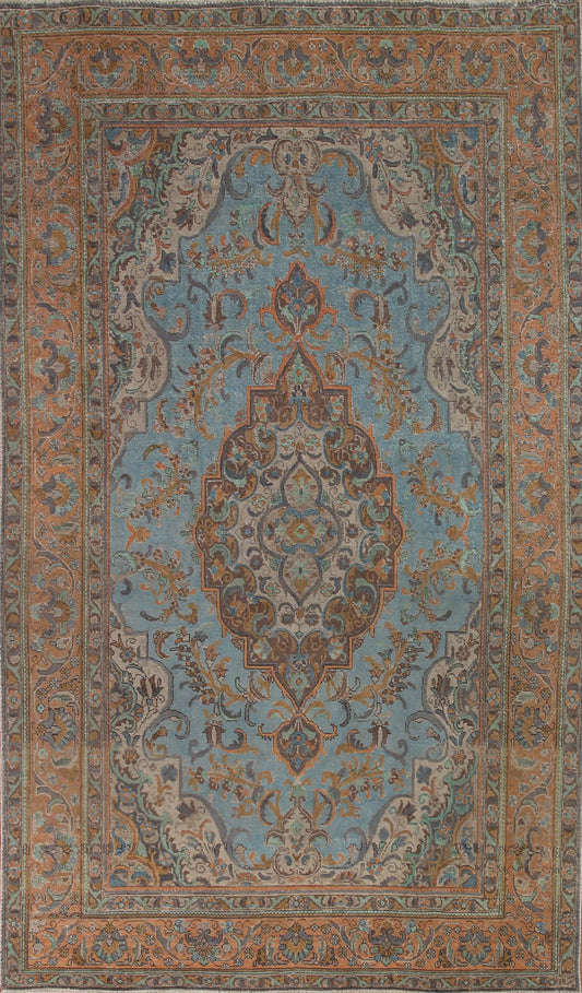 Light Blue Tabriz Persian Area Rug 7x11