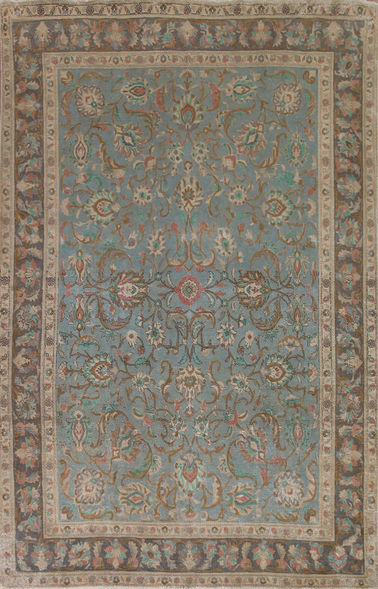 Light Blue Tabriz Persian Area Rug 8x11