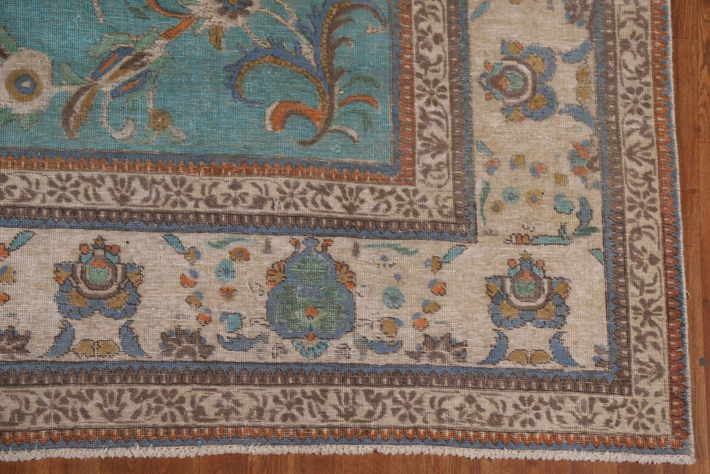 Turquoise Tabriz Persian Area Rug 10x13