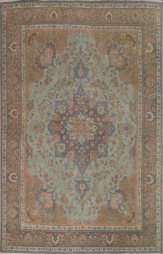 Light Green Tabriz Persian Area Rug 8x11