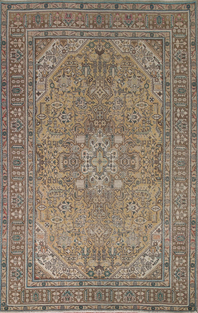 Distressed Tabriz Persian Area Rug 7x10