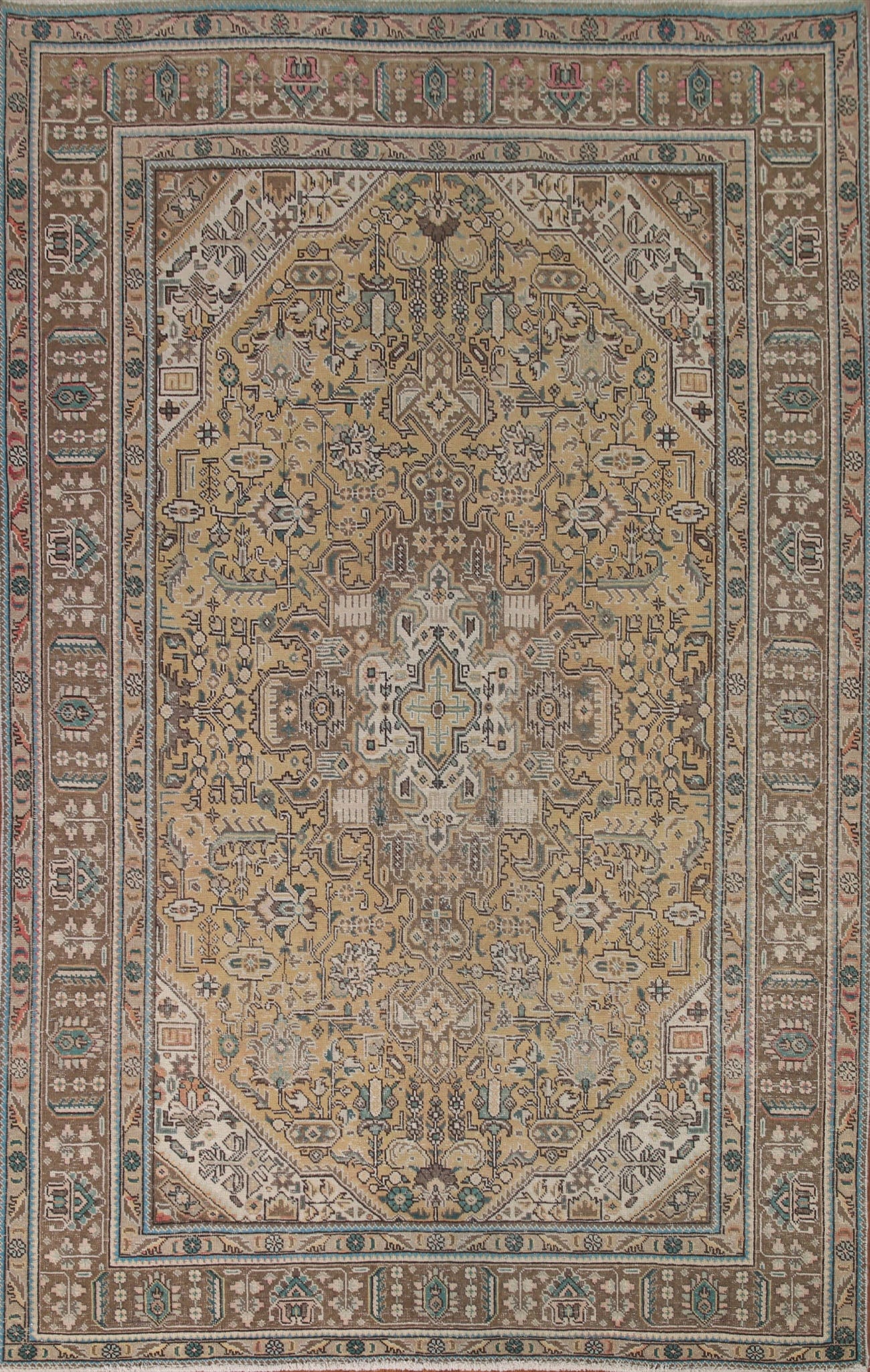 Distressed Tabriz Persian Area Rug 7x10