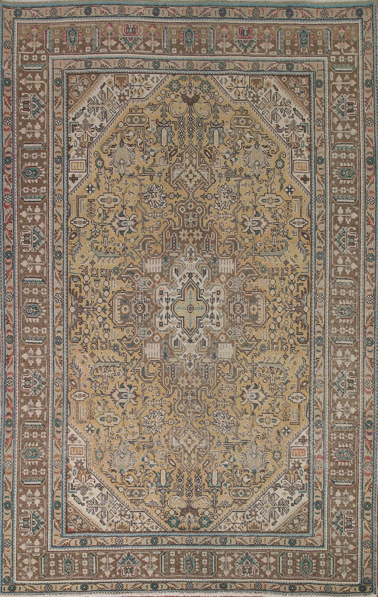 Distressed Tabriz Persian Area Rug 7x10