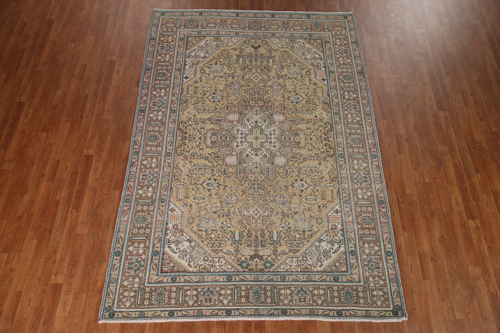 Distressed Tabriz Persian Area Rug 7x10