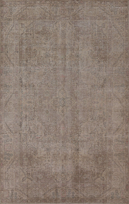 Distressed Tabriz Persian Area Rug 7x9