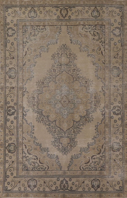 Distressed Tabriz Persian Area Rug 7x9