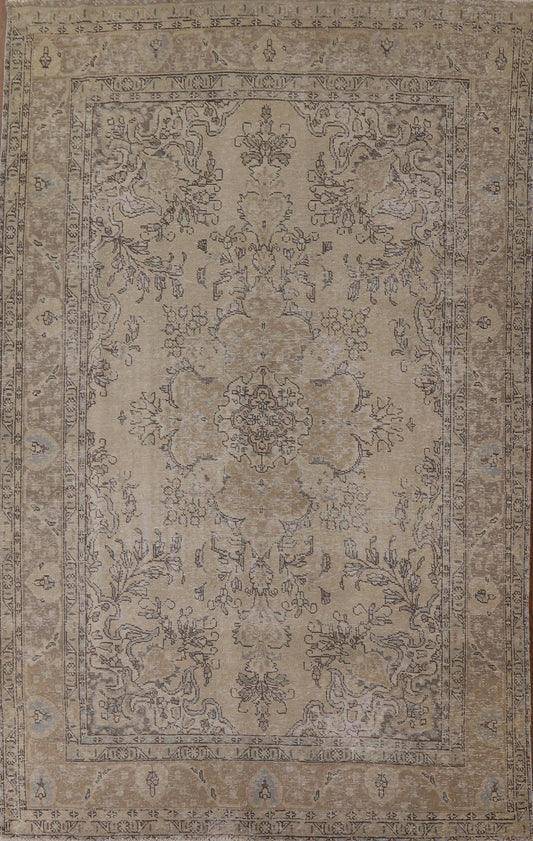 Distressed Tabriz Persian Area Rug 7x10