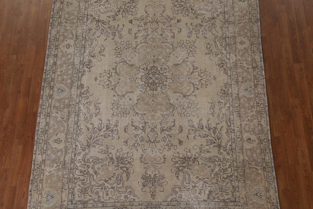 Distressed Tabriz Persian Area Rug 7x10