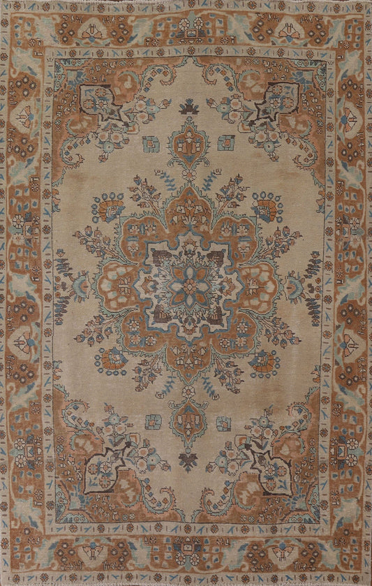 Vintage Tabriz Persian Area Rug 7x10