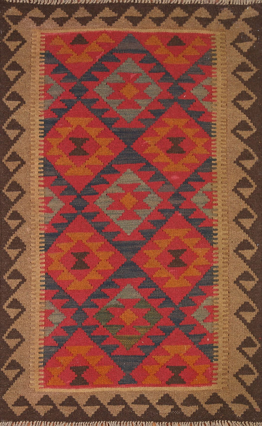 Reversible Wool Kilim Area Rug 3x5