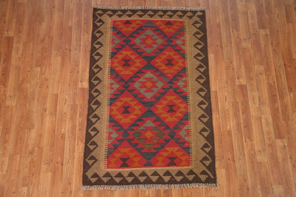 Reversible Wool Kilim Area Rug 3x5