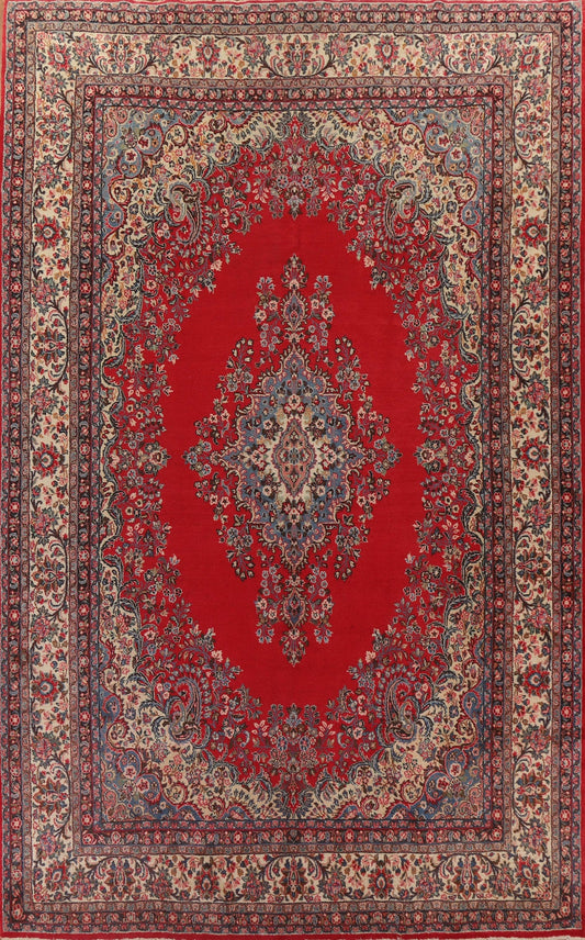 Red Wool Hamedan Persian Area Rug 9x14