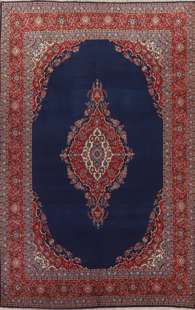 Navy Blue Kashan Persian Area Rug 10x13