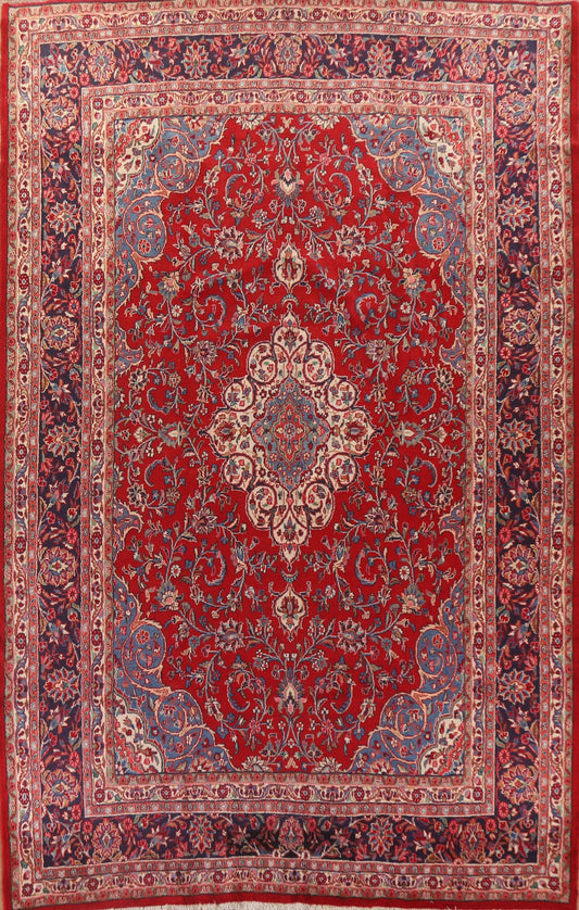 Floral Red Hamedan Persian Large Area Rug 10x14
