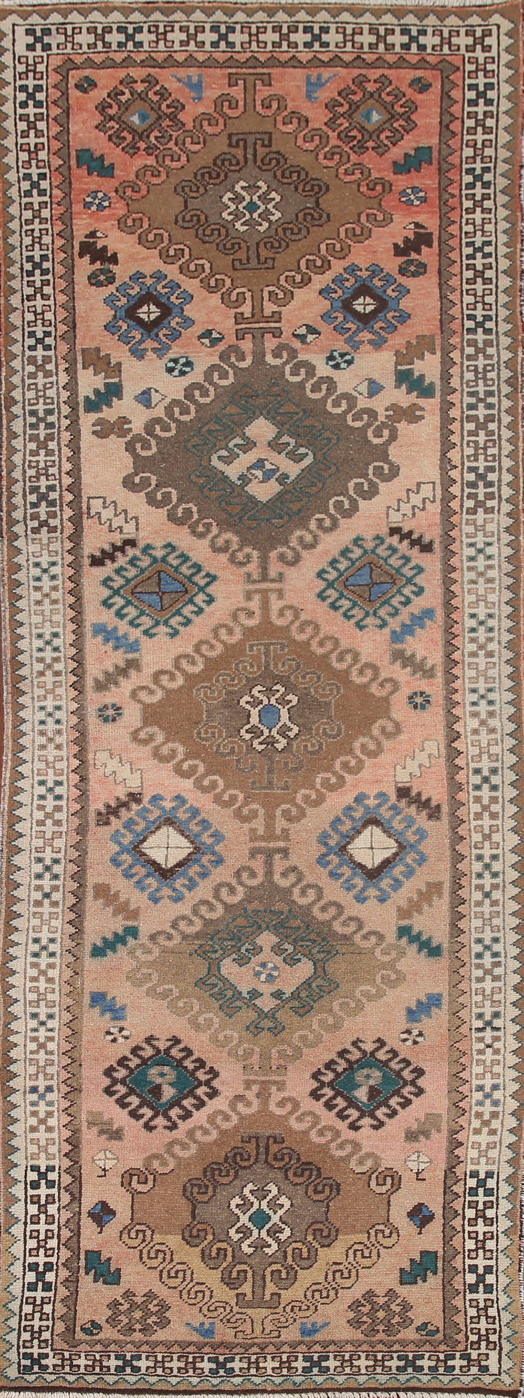 Geometric Ardebil Persian Runner Rug 3x10