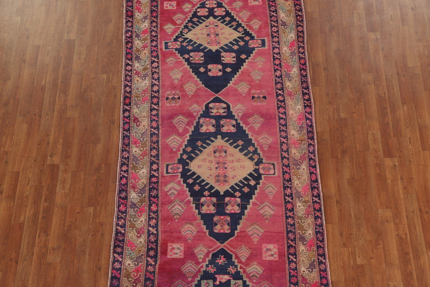 Pink Ardebil Persian Runner Rug 4x10