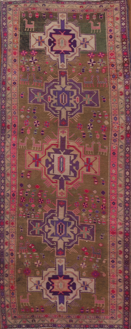 Vintage Meshkin Persian Runner Rug 4x11