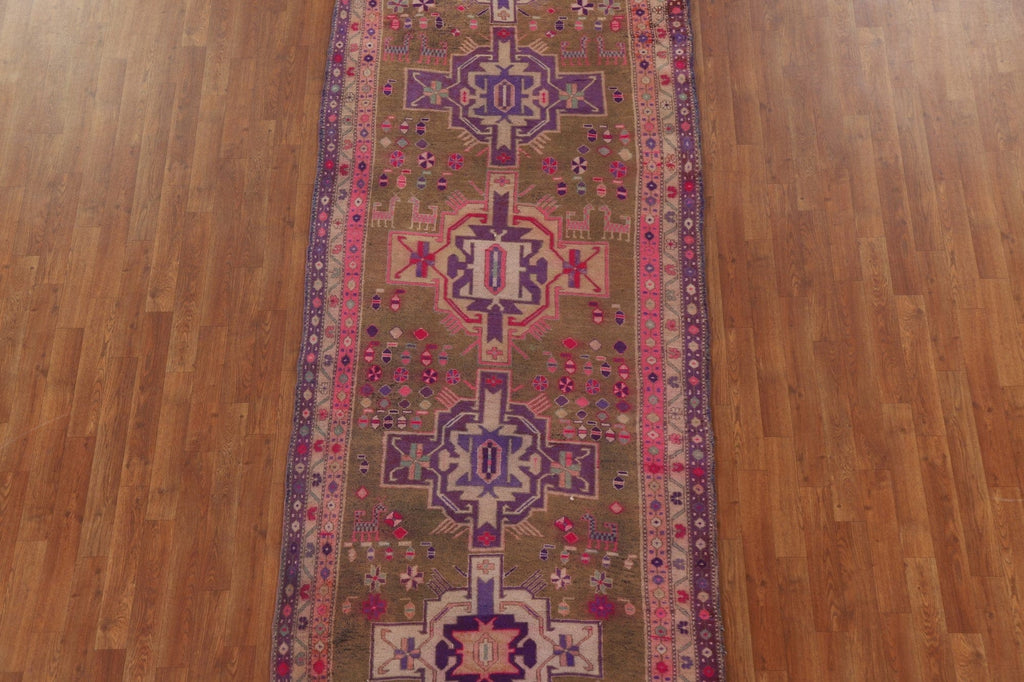 Vintage Meshkin Persian Runner Rug 4x11