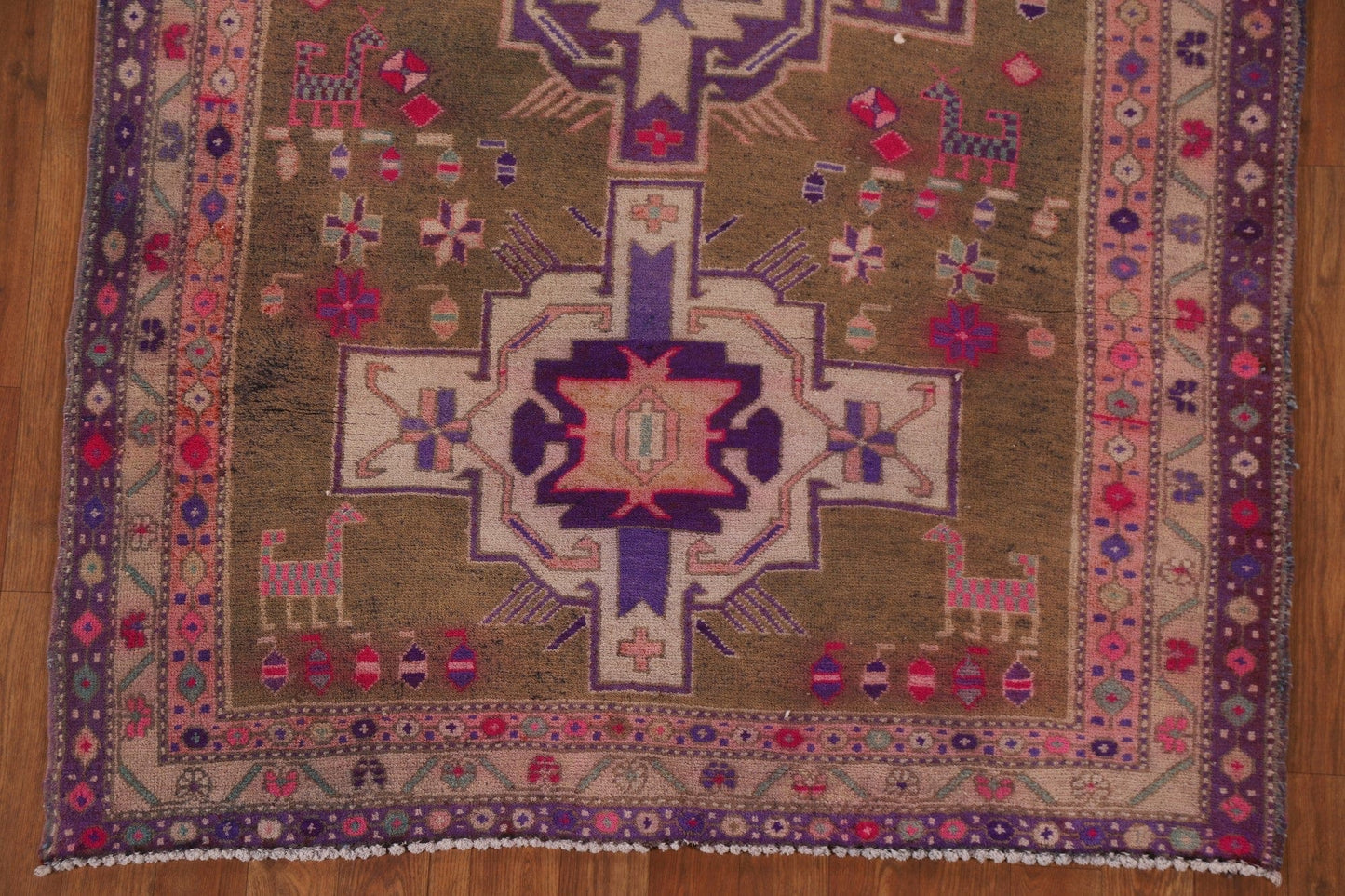 Vintage Meshkin Persian Runner Rug 4x11