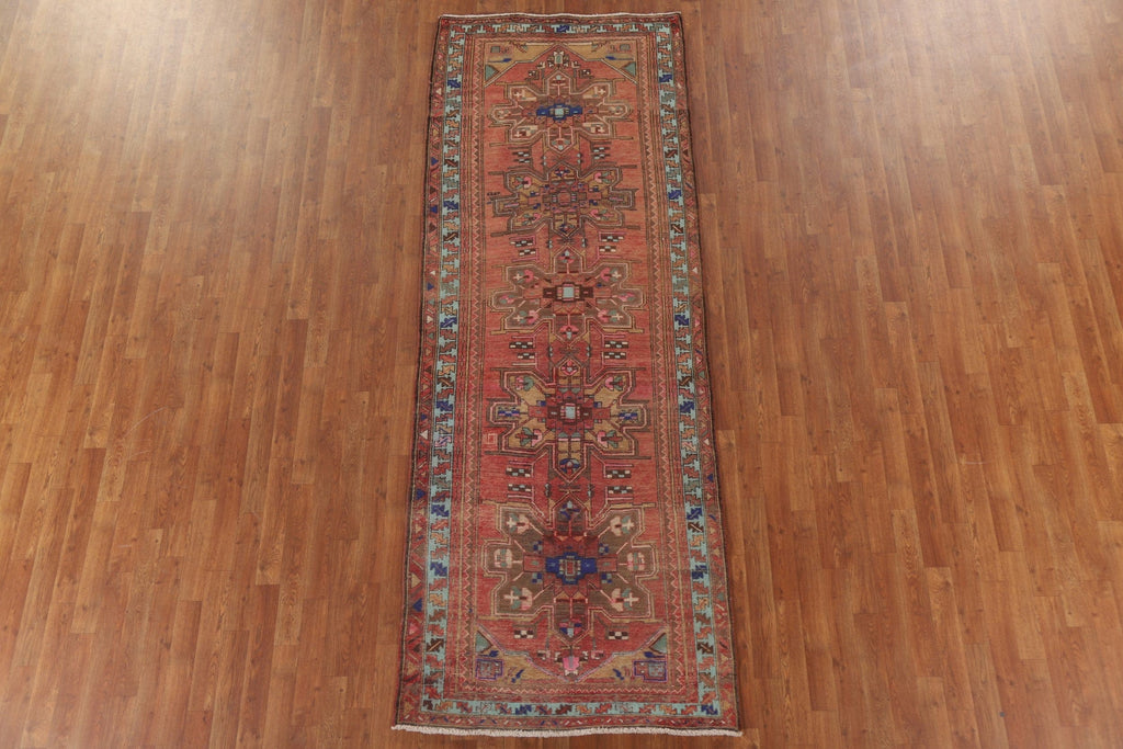 Vegetable Dye Heriz Persian Runner Rug 4x10