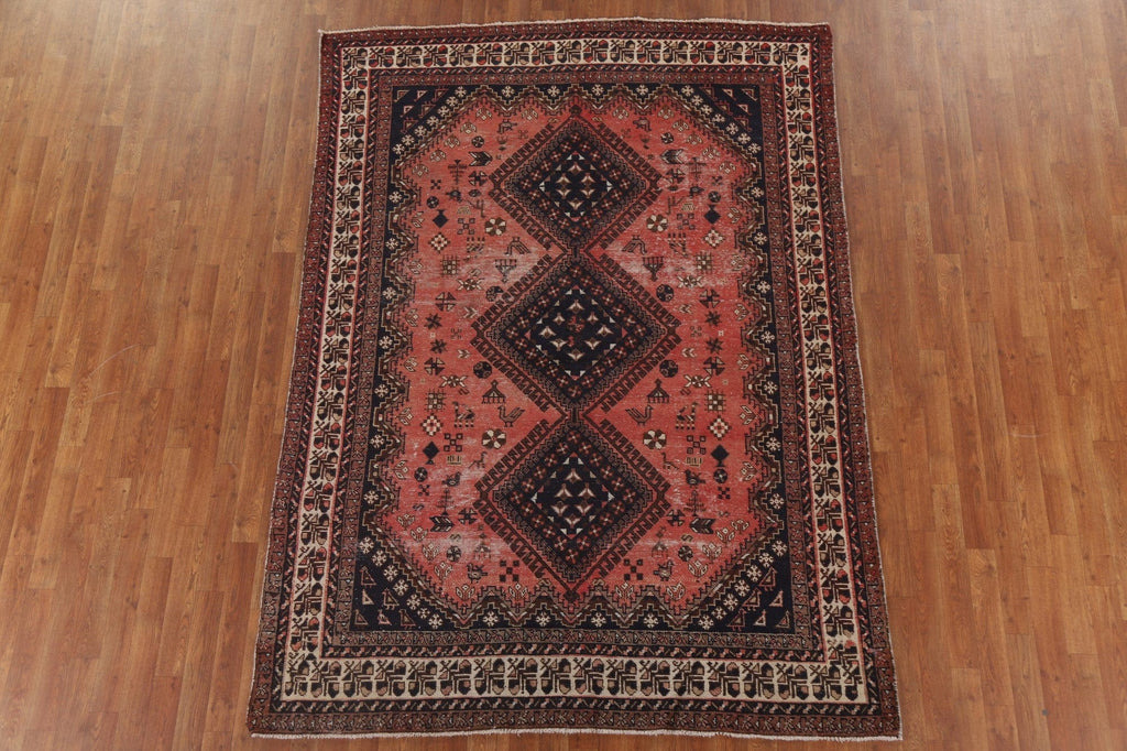 Antique Tribal Sirjan Persian Area Rug 6x8